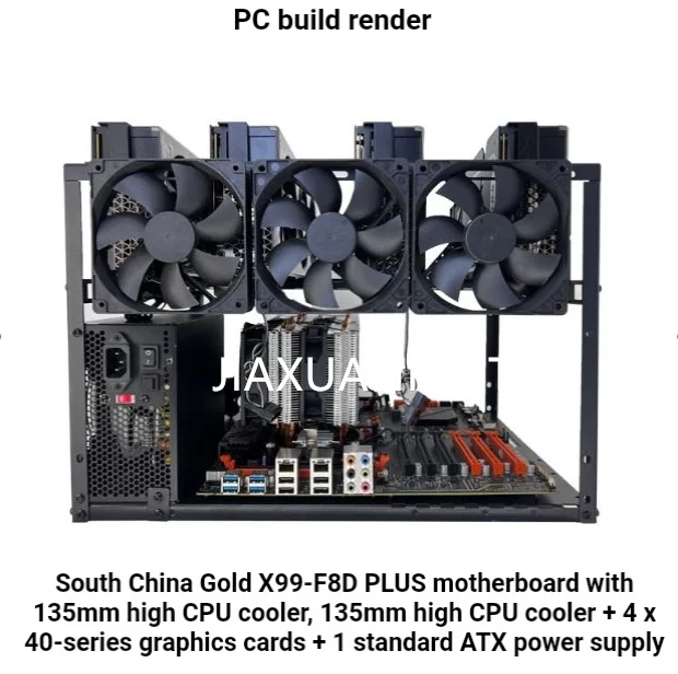 4GPU Open Air Frame Dual-Channel EATX Motherboard with AI Supercomputing and Multiple Graphics Cards Rack