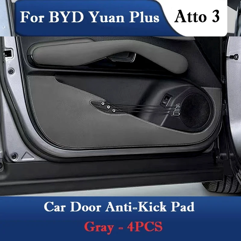 For BYD Yuan Plus Atto 3 2025 Car Door Anti Kick Sticker Door Panel Protective Anti Scratch Pad Interior Decor Accessories