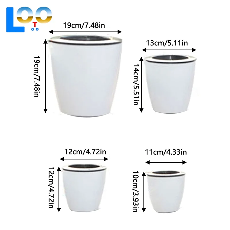 أصيص زهور متعدد المقاسات داخلي أوتوماتيكي لشفط الزهور وعاء عتبة النافذة