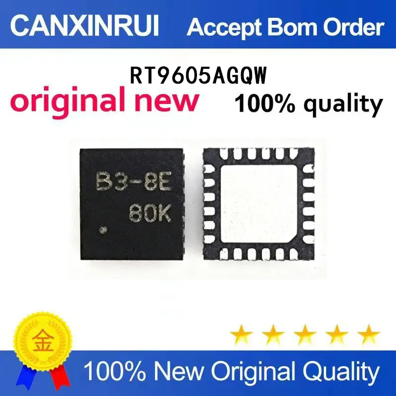 (5-100 Pieces)RT9605BGQV/PQV silk screen BD-D0 BD=BD - beginning QFN brand new in stock