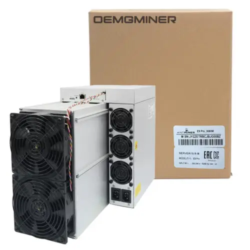 Bitmain Antminer E9 Pro 내장 PSU, 3680Mh/s, 2200W ETC Asic Miner, 0.6J/M, 2 get 1