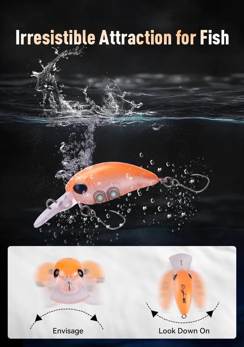 Kingdom Small Crank Minnow 1,5 g 25 mm 3,2 g 32 mm schwimmender Mini-Kunstköder mit Einzelhaken, harter Wobbler zum Angeln auf Barschforellen – Detail 10