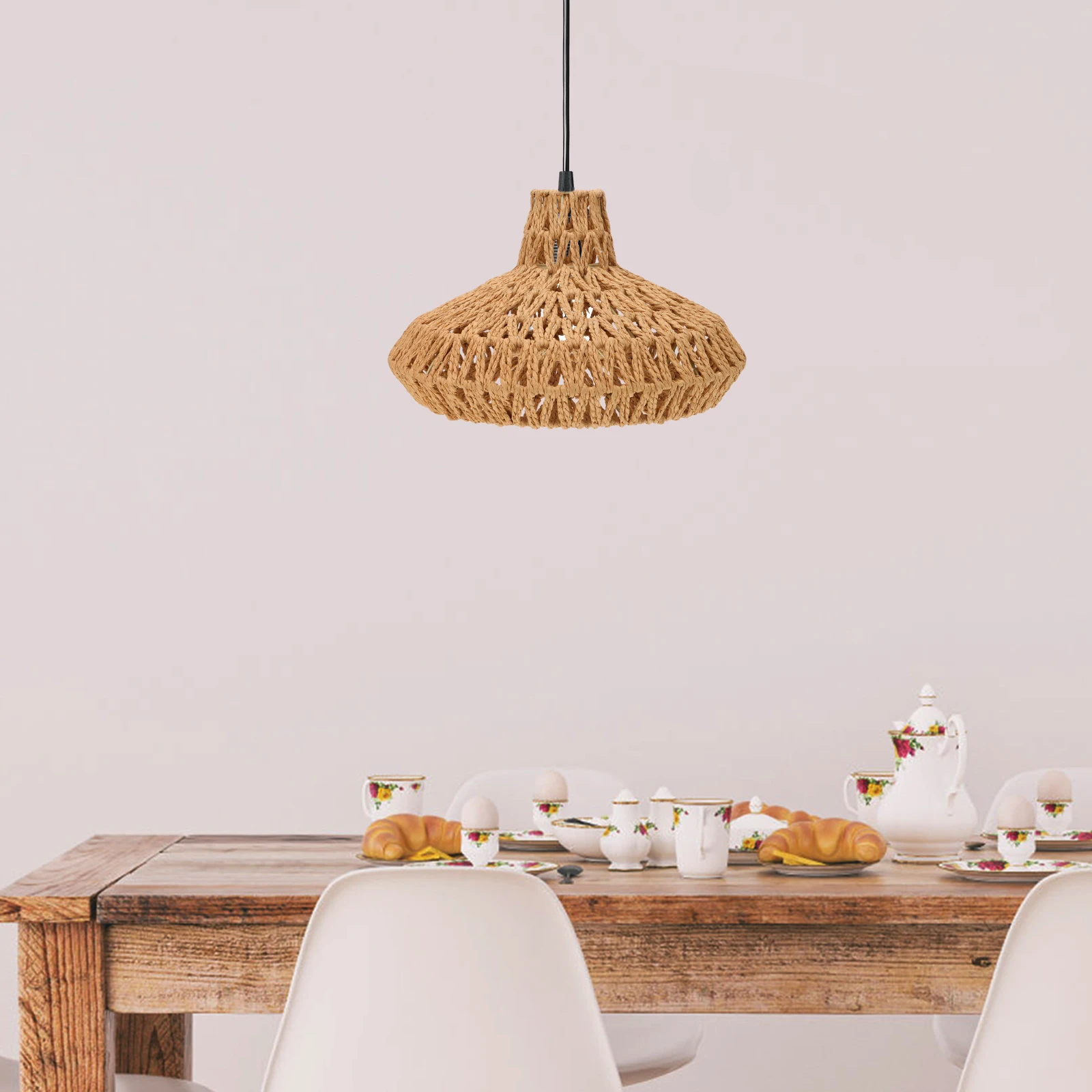 

Retro Paper Lampshade H made Basket Cover Decor Nordic Style Home Lighting Accessories LED H Woven Lampshade Ch