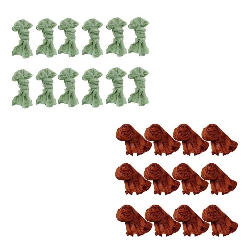 Tovaglioli di garza Tovaglioli da tavola Tovaglioli di stoffa decorativi (verde, 12 confezioni)