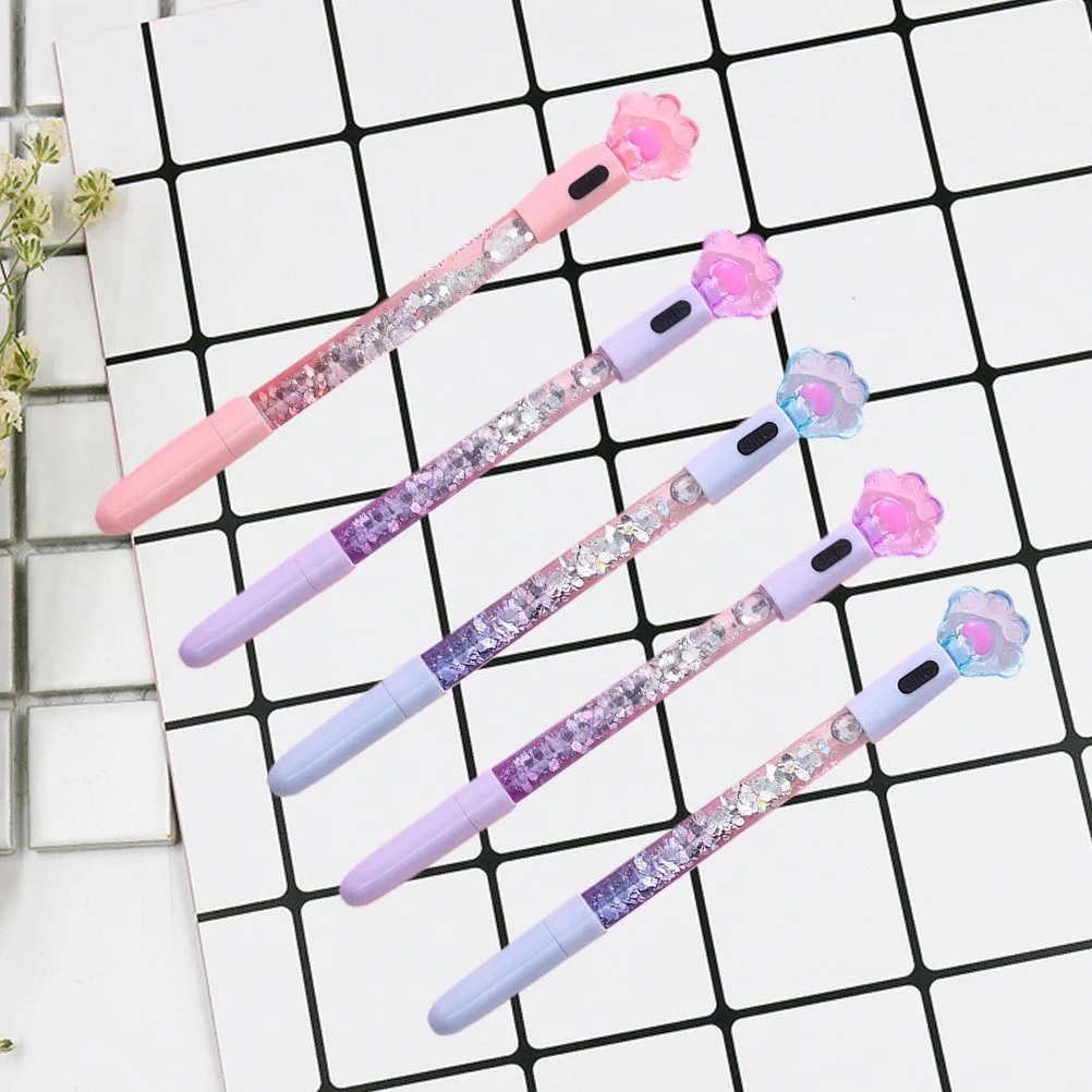 

5Pcs Cat Claw Glowing Gel Pens Creative Luminous Ballpoint Writing Pens for School Office Party Use Kids Stationery Supplies