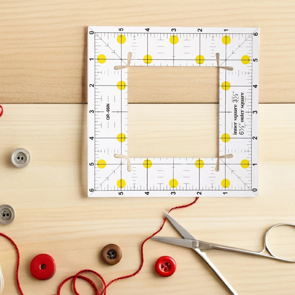 

2Pcs Clear Acrylic Square Quilting Ruler Precise Cutting Patchwork Sewing Tools for Tailor and Fabric DIY Sewing Ruler Sets
