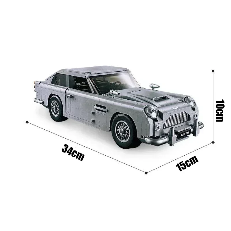 In Stock 007 James Bond Tech Car Series 1295PCS 10262 Building Blocks Martined DB Children Model Gifts Toys Astones Classic Car