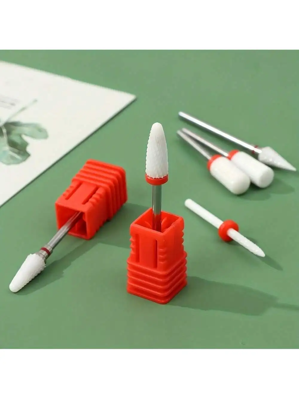 مجموعة لقم تلميع الأظافر السيراميكية مكونة من 2/6 قطع - لقم مثقاب الأظافر، فرشاة تنظيف التلميع. مزيل الباديكير لجل الأكريليك #5