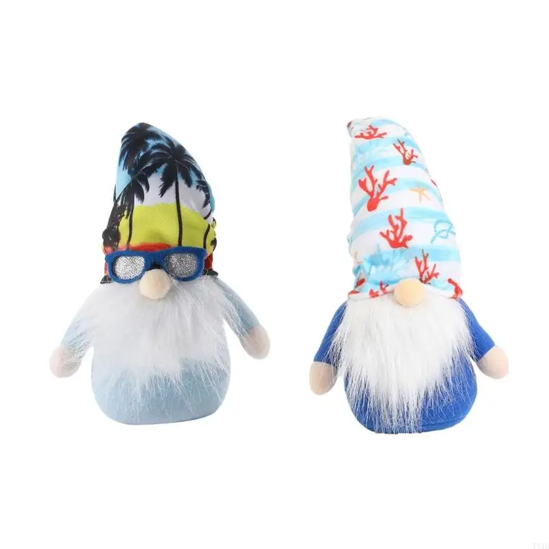 

77JB Summers Ocean Gnome Decorative Craft Glasses Corals Face less Beach Decorations for School Office Holiday Decorations