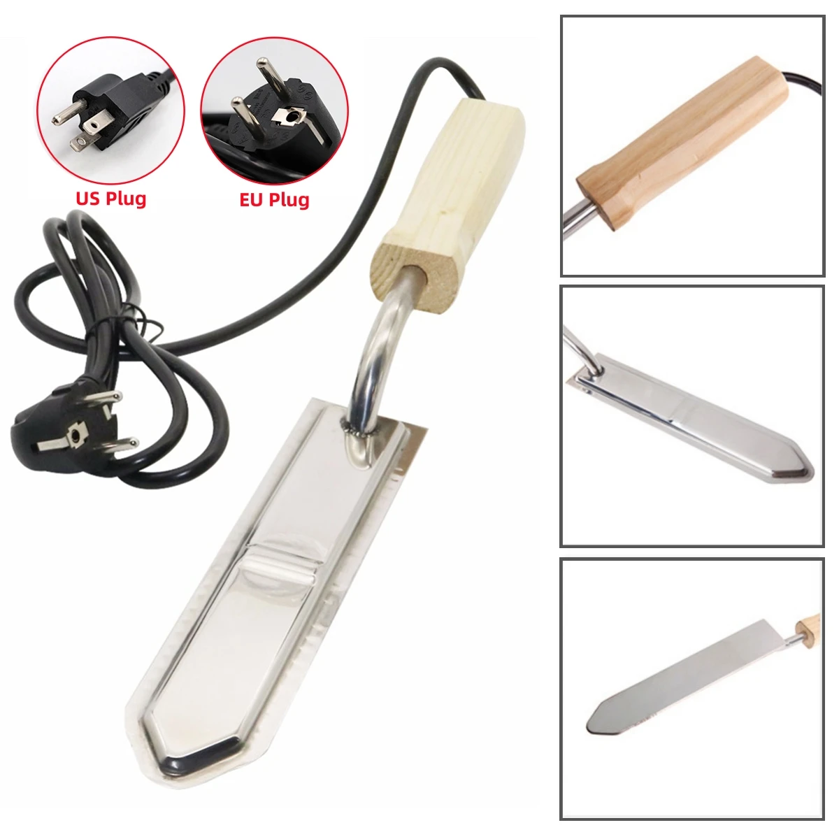 110V/220V Electric Honey Cutting Knife Stainless Steel Z-type Honey Cutter American/European Standard Beehive Honey Extractor