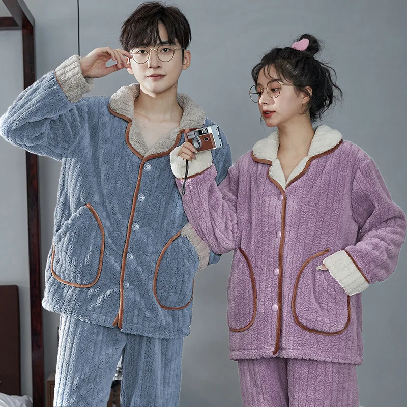 Ensembles de pyjama à manches longues Smile pour hommes et femmes, vêtements de nuit chauds, vêtements de détente, vêtements de nuit en glouton, vêtements de couple, lieux