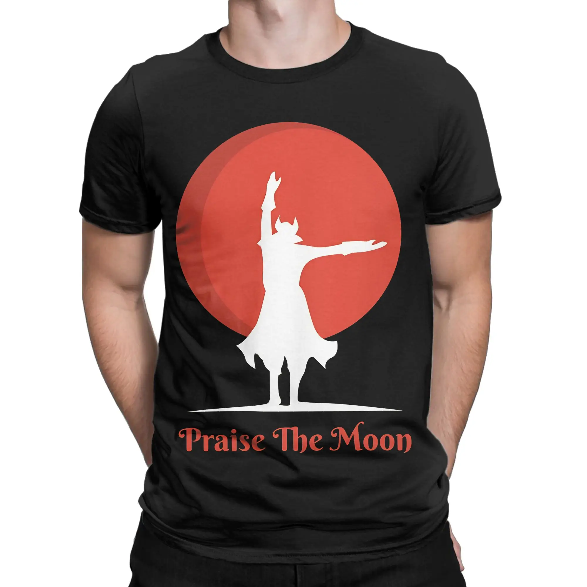 Bloodborne Praise the Moon  Funny 100% Cotton T-Shirt Bloodborne Tees Tops For Men