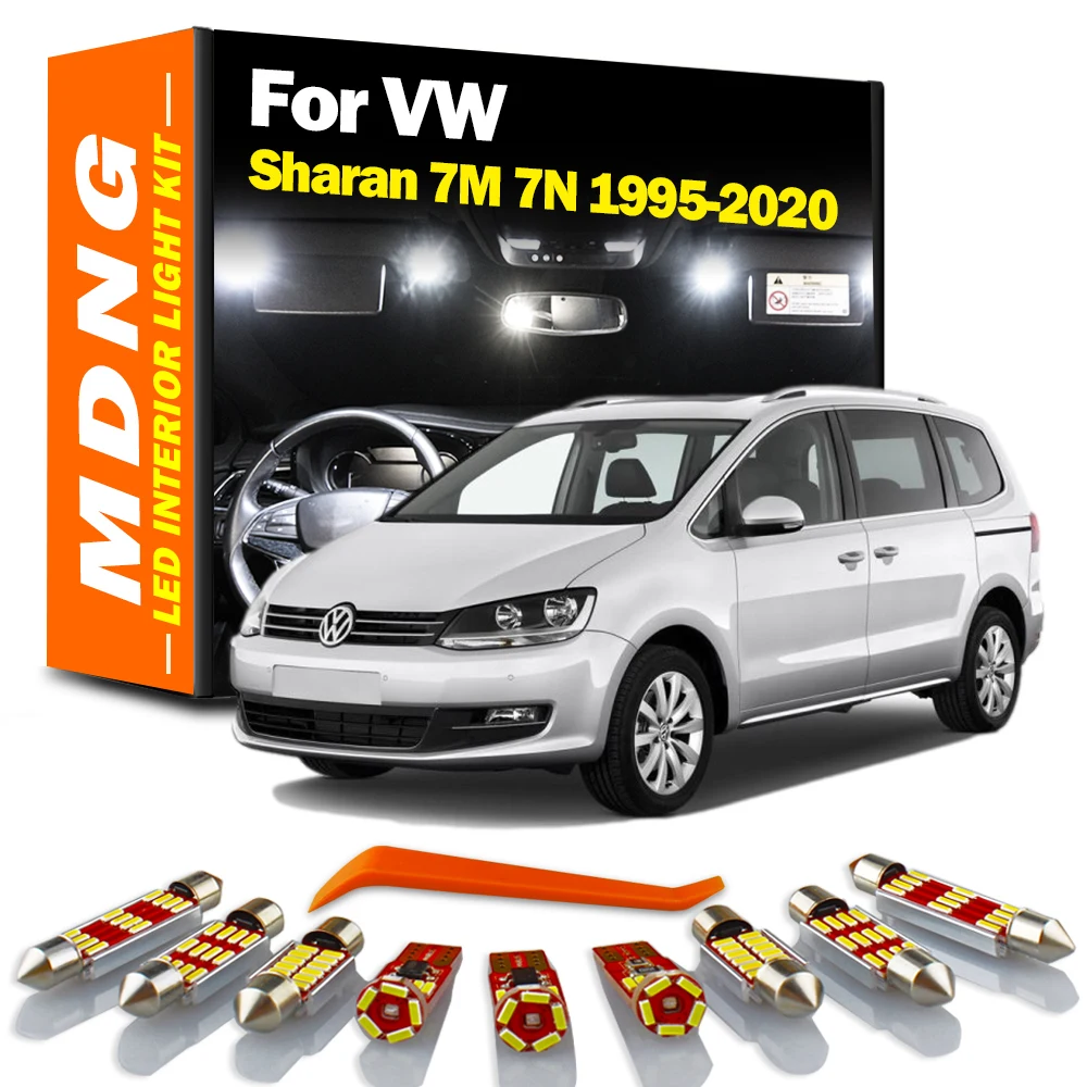 MDNG LED Interior Luggage Map Dome Light Kit For VW Volkswagen Sharan 7M 7N 1995 1996- 2015 2016 2017 2018 2019 2020 Indoor Bulb