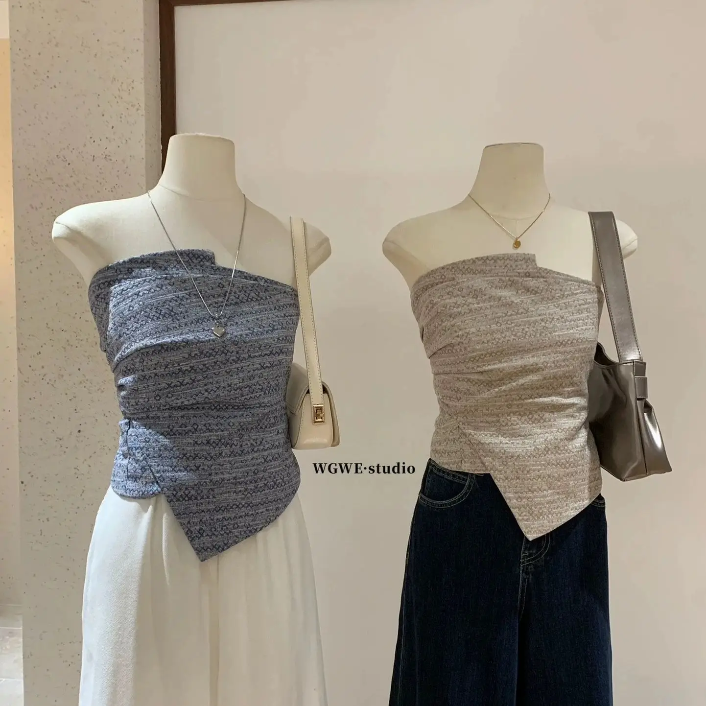 

2025 Lyocell Tencel Lazy Loose Korean Striped Off Shoulder Bat Sleeve T-shirt Versatile Top