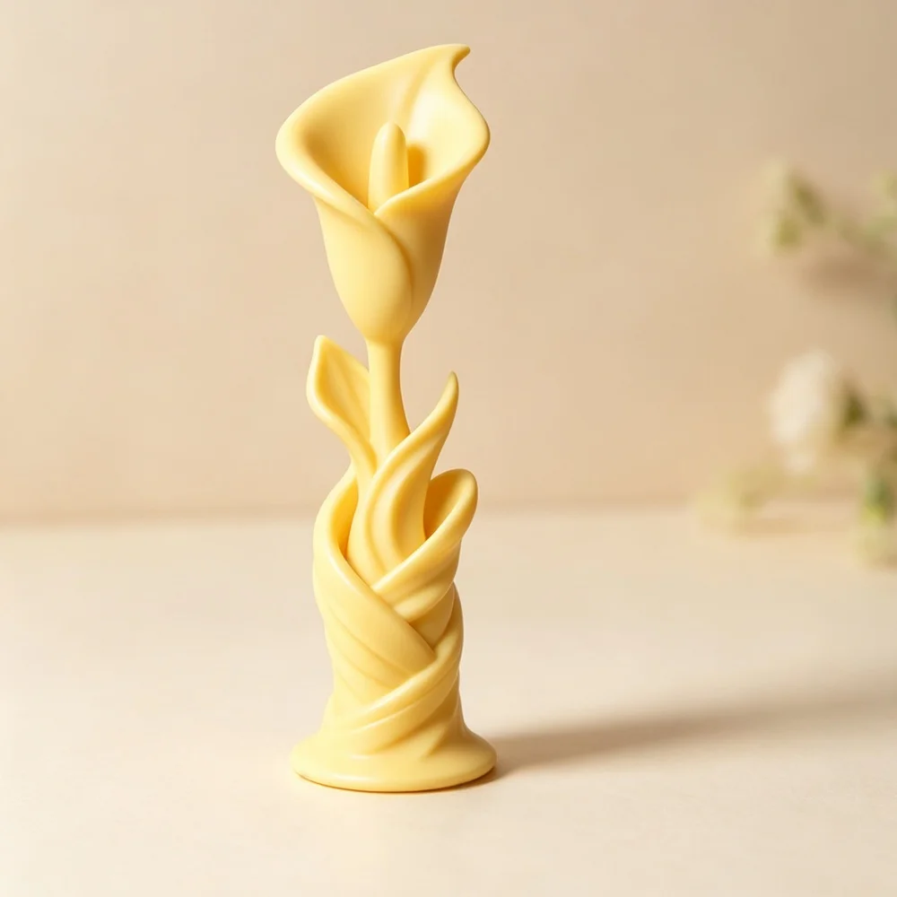3D Printed Elegant Spiral Stem Figure Great Gift For Flower Lovers Art Collectors And Sophisticated Home Decor Enthusiasts