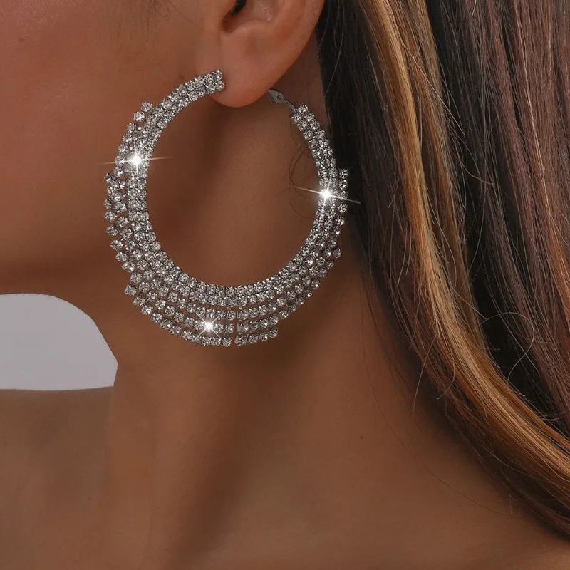 

Simple, atmospheric, exaggerated earrings, personalized, geometric, shiny earring, beautiful holiday gifts