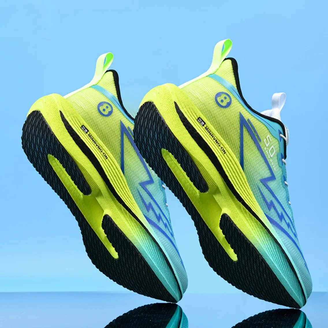 Men Marathon Running Shoes Carbon Plate Sports Sneakers Breathable Lightweight Comfortable Nonslip Casual Athletic Shoes