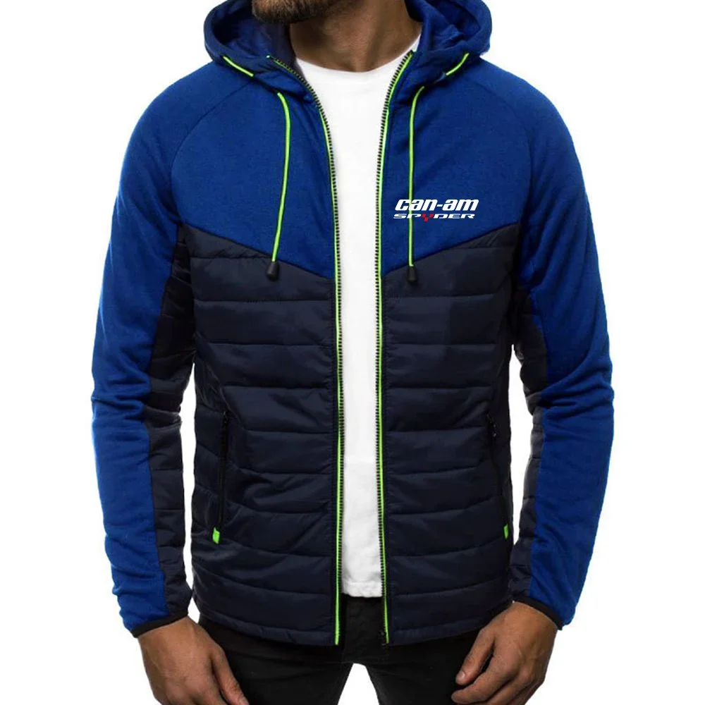 2023 kann Spyder Motorräder Männer sanften Reiß verschluss Mantel Winter Daunen Sport jacke drucken elegante lässige trend ige Mode Outwear Tops