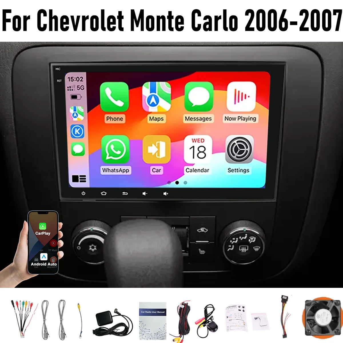 

8“ Apple CarPlay Android auto 6-128GB (8CORE) For Chevrolet Monte Carlo 2006-2007 Screen Android Head Unit GPS Navigation Radio