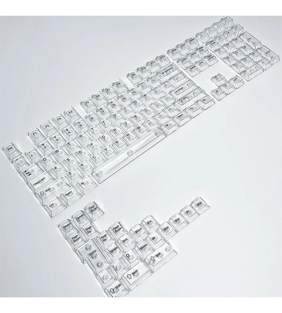 PC material fully transparent 132-key small full set of boxed original height no engraving side engraving engraving mechanical
