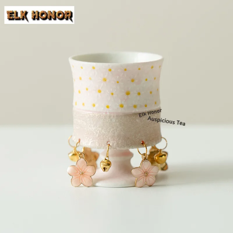 55ml Hand-drawn Little Daisies Teacup Antique Tea Bowl Sample Tea Cup Tea-tasting Meditation Cup Chazhan Master Cups Drinkware