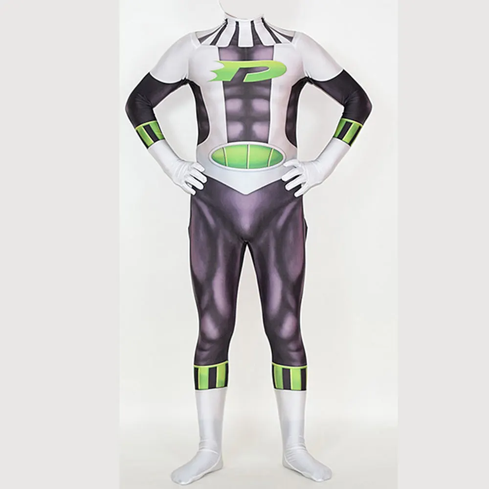 Adults Kids Danny Phantom Cosplay Costumes Superhero Daniel Danny Fenton Zentai Suit Halloween Bodysuit