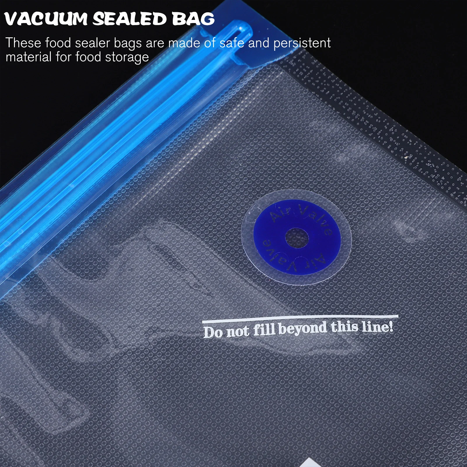 

10pcs Vacuum Sealer Bags Food Storage Bag Reusable 26x34cm BPA Free Sous Vide Blue Large Size Keeps Fresh Long Time