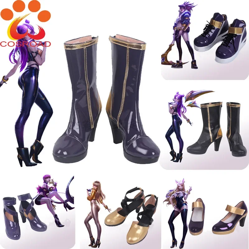 

Cosroad LOL KDA Boot Ahri Kaisa Evelynn Akali Cosplay Costume Shoes Men Women Boots Halloween Party Boots