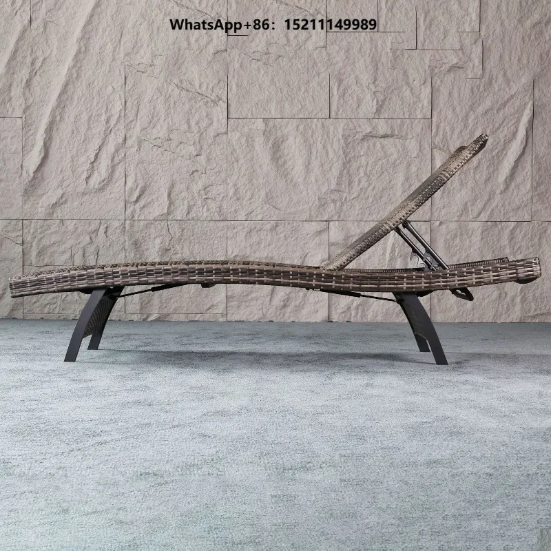 Beach Chair Outdoor Lounger Pool Chaise Lounge Balcony Patio Leisure Folding Metal Modern Minimalist Nap Chair