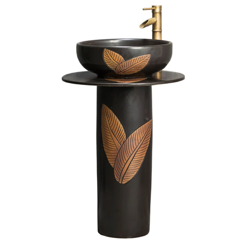 

Column type washbasin Ceramic antique villa floor-to-ceiling balcony Column basin Garden Outdoor washbasin