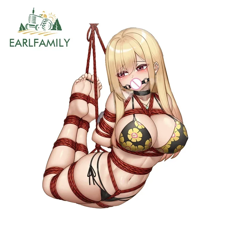ملصقات سيارة من EARLFAMILY-Lumine Genshin ، حزمة أنيمي هنتاي ، NSFW ، شارة ربطة عنق ، عبودية ، زخرفة مقاومة للماء ، 13 x way
