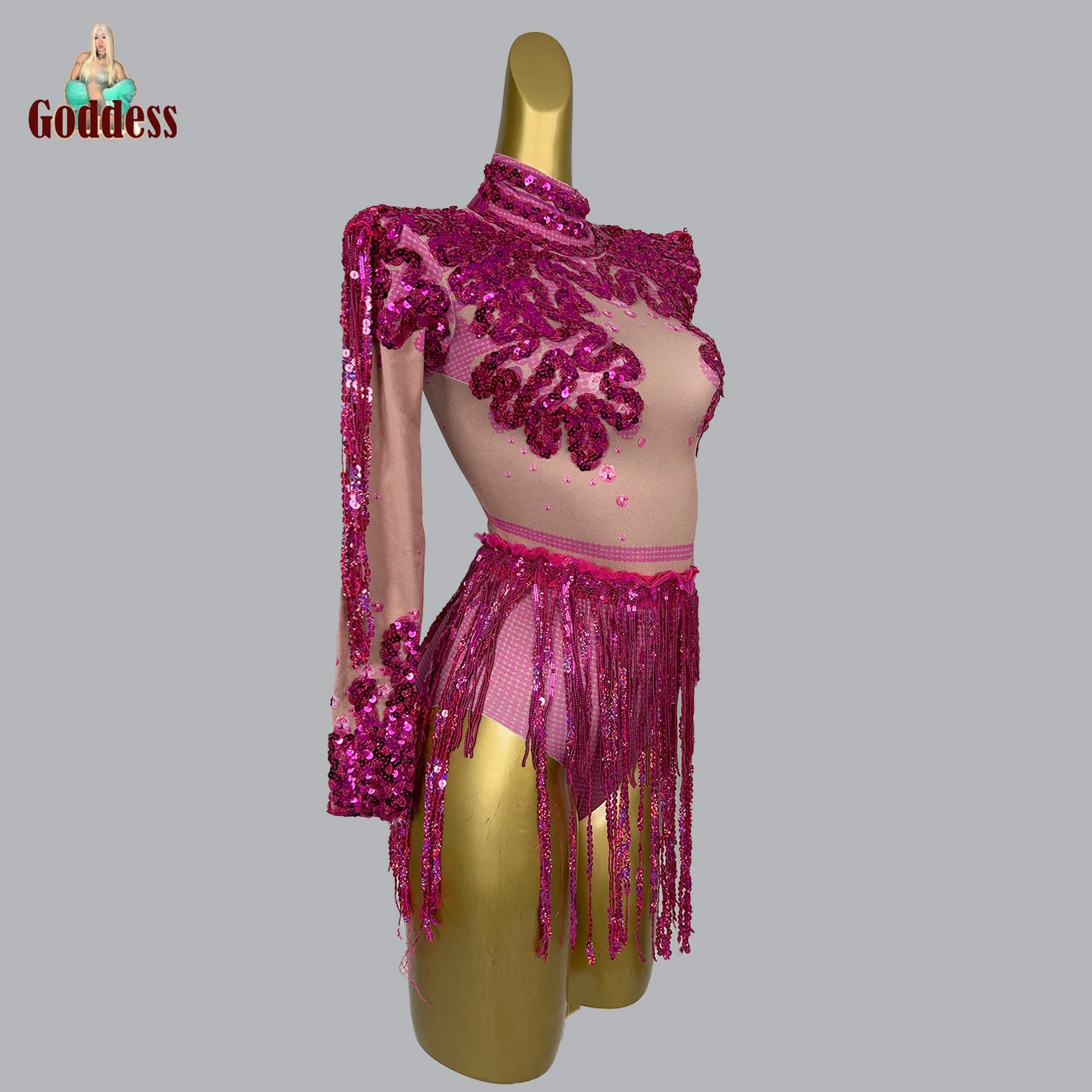 Shine Sequins Leotard Birtyday Prom Celebrate Dress Stretch Club Party Showgirl Stage Dance Leotard Showgirl Performance Outfit