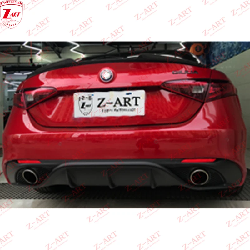 Z-ART Carbon Fiber Rear Diffuser for Alfa Romeo Giulia 2017-2022 Milano Carbon Fiber Rear Chin for Alfa Romeo Giulia 200HP 280HP