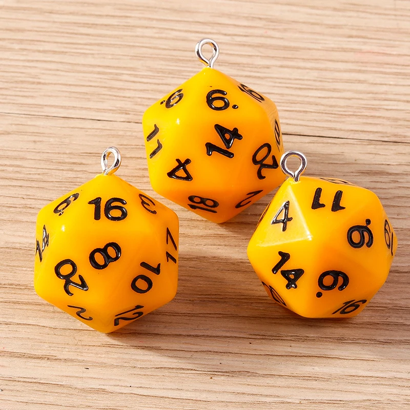 Tusember 5 Stück bunte Acryl-Würfel-Anhänger für DIY-Ohrringe, Halsketten, Schlüsselanhänger, Harz, DND RPG, Spiele, Würfel-Charms, Zubehör – Detail 9