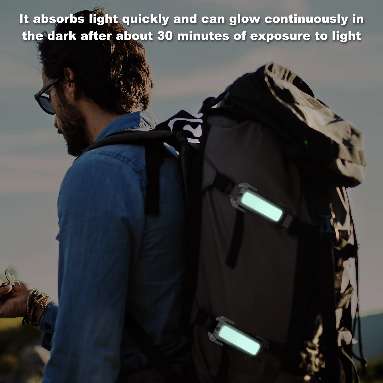Glow in The Dark Marking Strips Lightweight Reflective Patches Compatible with Standard for Molle Webbing for Vest Equipment
