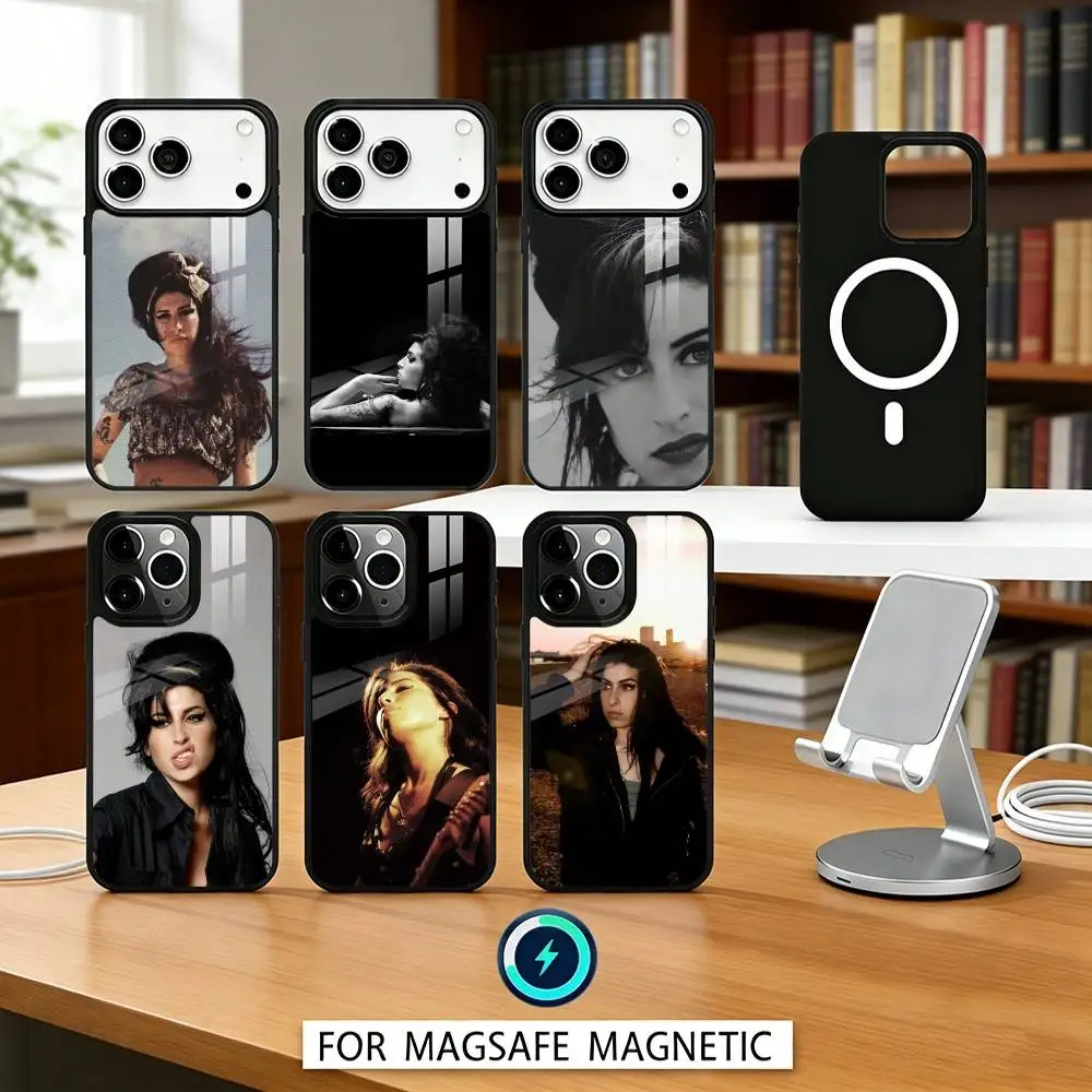 

Legardary Singer A-Amy W-Winehouse Phone Case For iPhone17,16,15,14,13,12,Pro,Max,Magnetic For Magsafe Wireless Charging