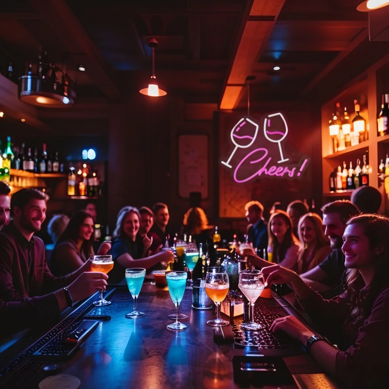 Cheers Neon Sign Tall Glass USB Wall Light Dimmable Push Button Bars Clubs Man Caves Parties Vibrant Neon Durable Acrylic Decor