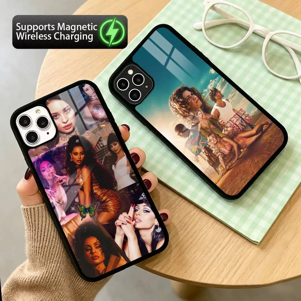 Coque de téléphone E-Euphoria USA TV Series pour iPhone 17, 16, 15, 14, 13, 12, 11 Plus, Pro, compatible avec la charge magnétique sans fil