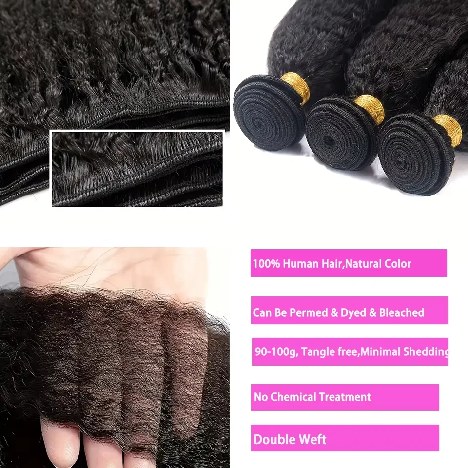 Mossily 28 30 Inci Rambut Mentah Keriting Lurus 1 3 4 Bundel 100% Bundel Rambut Manusia Ekstensi Rambut Lurus Perawan Brasil