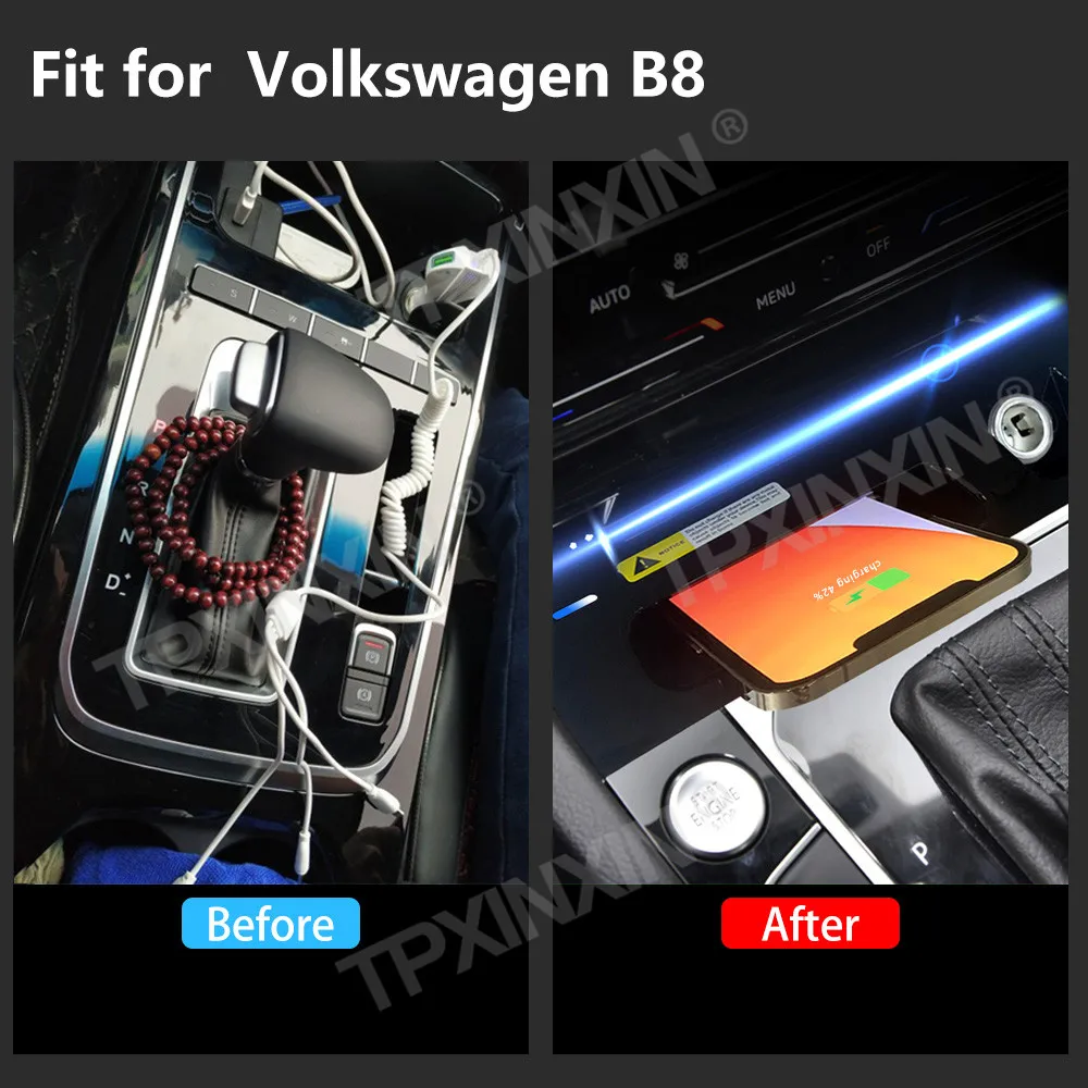 For Volkswagen B8 Quick QI Car Wireless Charger Fast Charging Intelligent Infrared Mobile Phone Dashboard