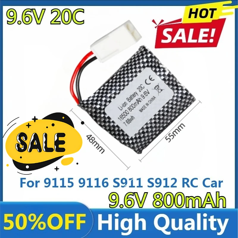 

For 9115 9116 S911 S912 RC Car Truck Spare Upgrade 9.6V 800mah 9115 9116 Rechargeable Battery for Toys Car 9.6V Li-ion Battery