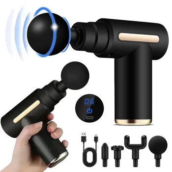 Mini pistola de massagem usb, leve e de velocidade ajustável, máquina de fáscia, relaxamento muscular, pistola vibratória adequada para todo o corpo