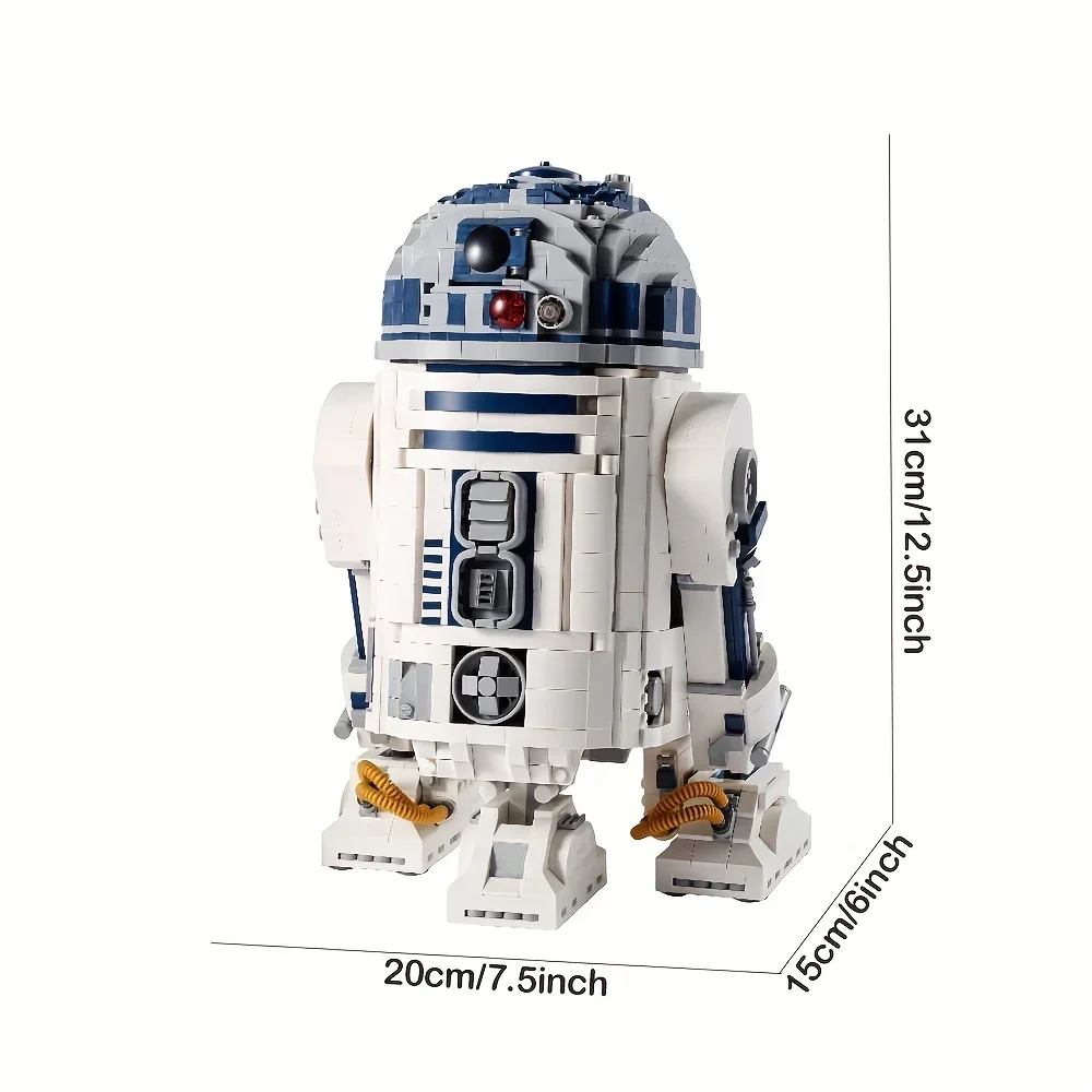 MINISO Disney Moive klasyczna zestawy klocków budowlanych robotów R2D2 2314 szt. Cegieł modułowych 75308 prezenty dla dzieci