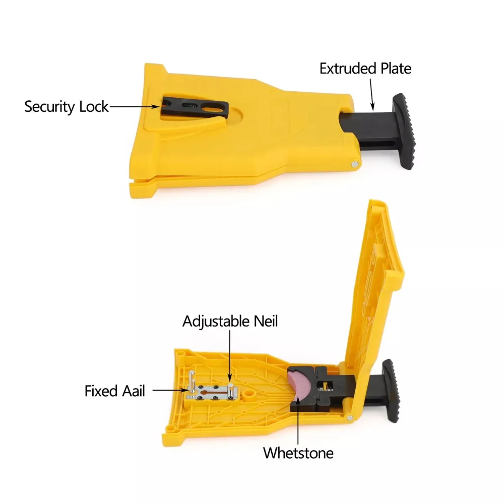 Imagem -02 - Dentes Universal Cadeia Saw Sharpener Portátil Bar-mount Chainsaw Sharpener Amarelo Rápido Afiar Ferramenta ao ar Livre