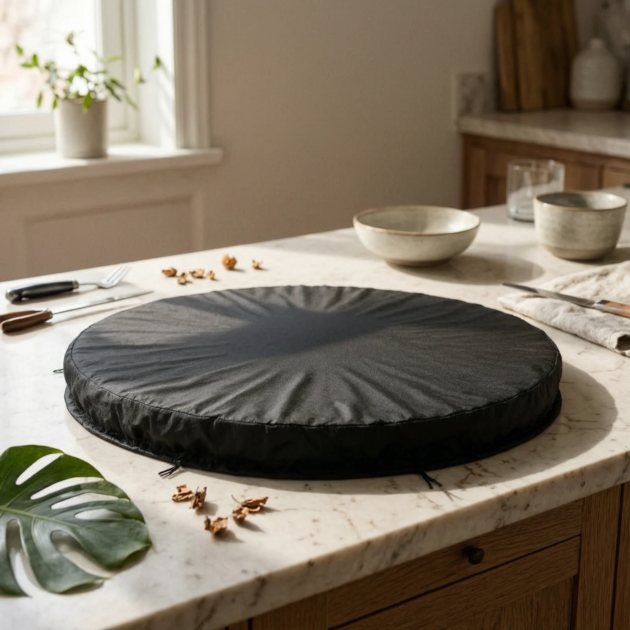 

Round Barrel Cover Elasticized Rim Fitted Barrel Cover Round Drum Lid Protector Oxford Cloth Outdoor Storage Drawstring Closure
