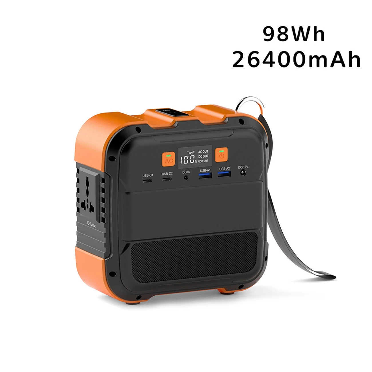 98Wh 26400mah Solar Generator Power Station Portable 220V 120W Output  Emergency Lighting Powerbank RV Home Camping Power Supply