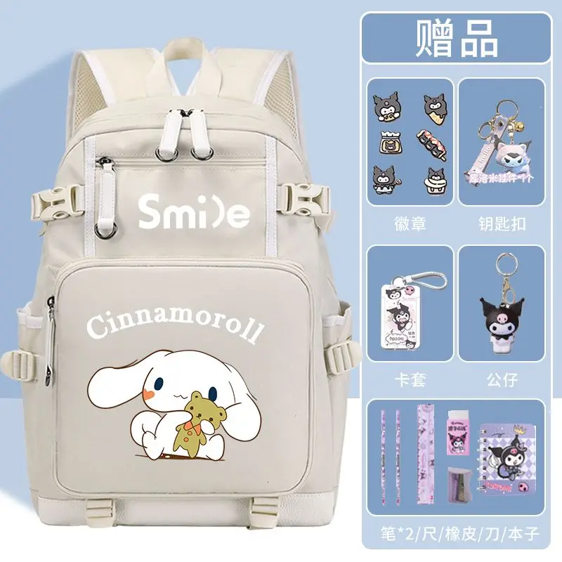 Sanrio Hellokitty Cartoon Backpack Kawaii Fashion Creativity Print Student School Bag High Capacity Light Knapsack Festival Gift