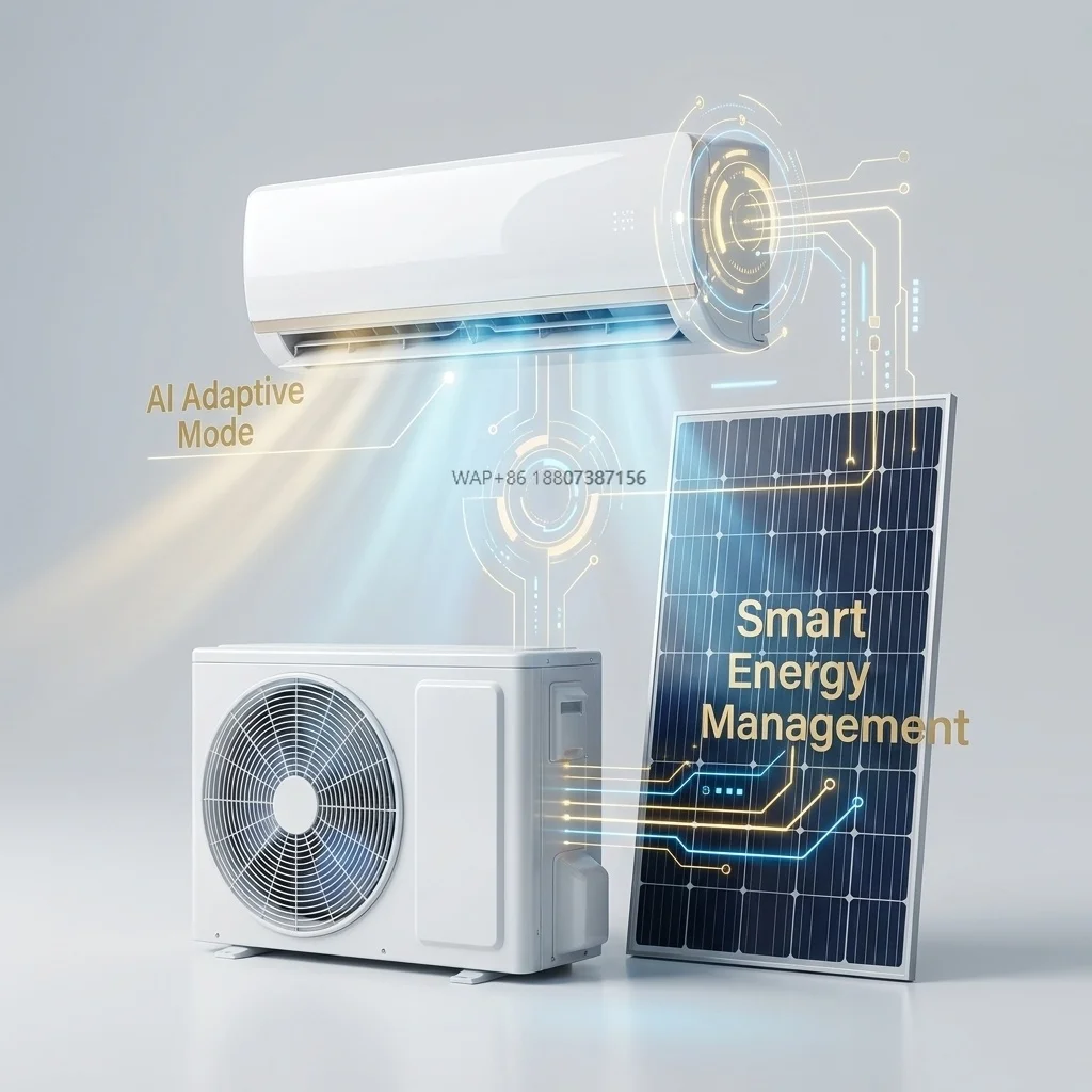 9000BTU 18000BTU 2HP DC48V Solar Air Conditioner 100% Off-grid Solar Powered Split AC for Large Living Room