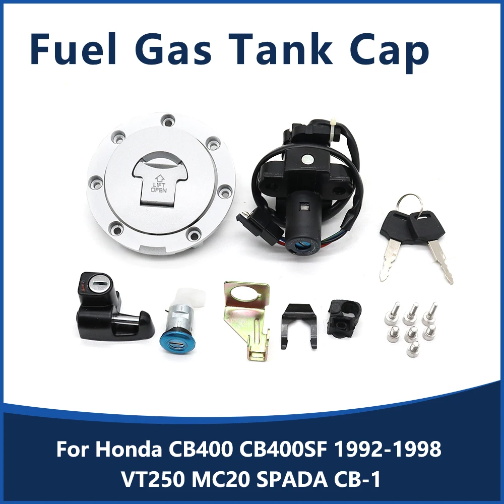 

Motorcycle Ignition Switch Fuel Gas Cap Seat Lock Key Set For Honda CB400 CB400SF 1992-1998 VT250 VT 250 MC20 SPADA CB-1