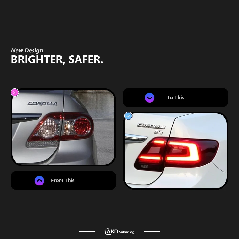 AKD Car Styling for Toyota Corolla Tail Lights 2011-2013 Altis LED Tail Lamp LED DRL Signal Brake Reverse auto Accessories